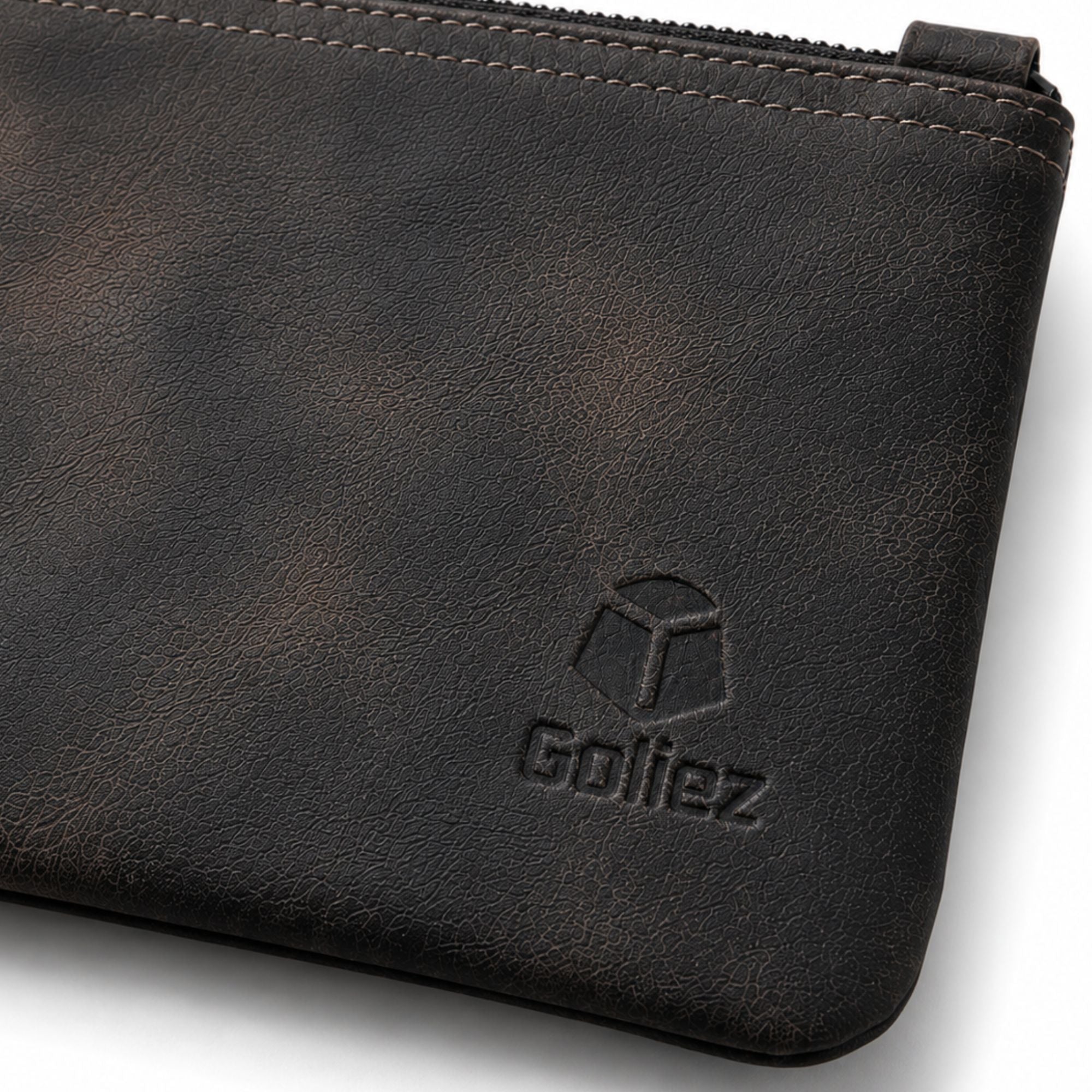 Goliez® Federmäppchen aus echtem Leder – Handgefertigt, Mokka Braun