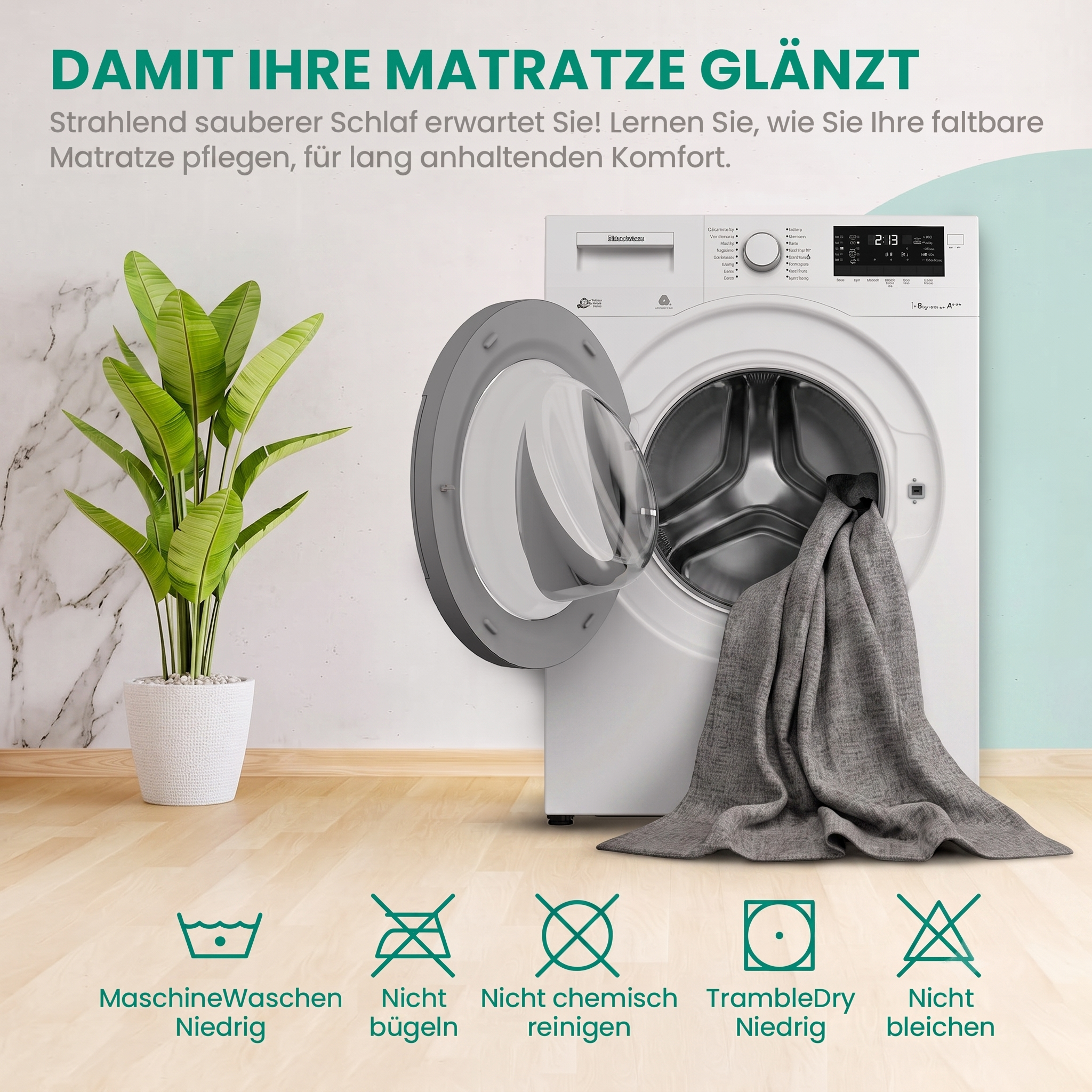 Goliez Klappmatratze 3-teilig – Gästematratze, Campingmatratze, waschbarer Bezug