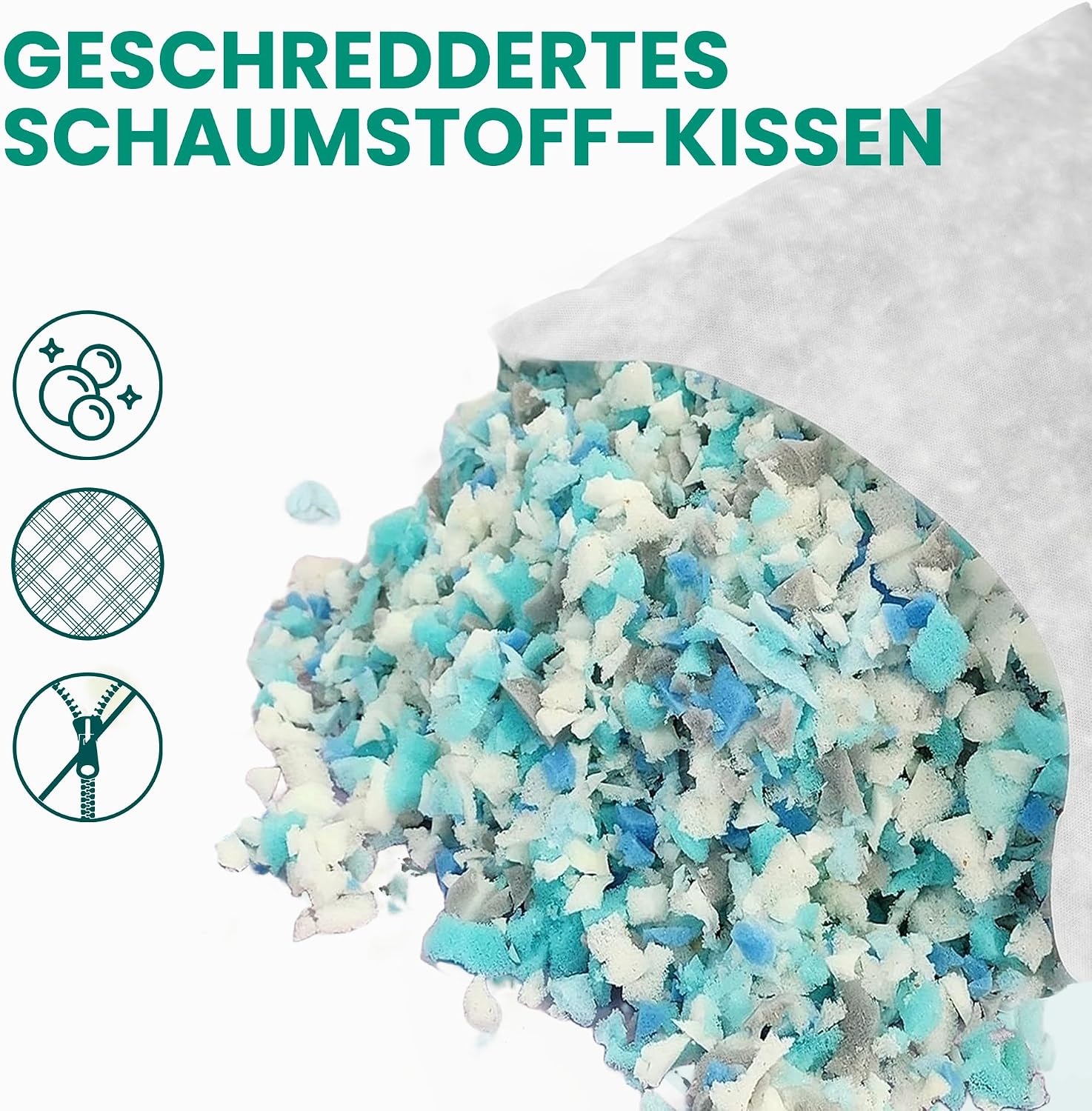 Goliez Kissenfüllung 2er Set – Atmungsaktiver Schaumstoff, waschbar