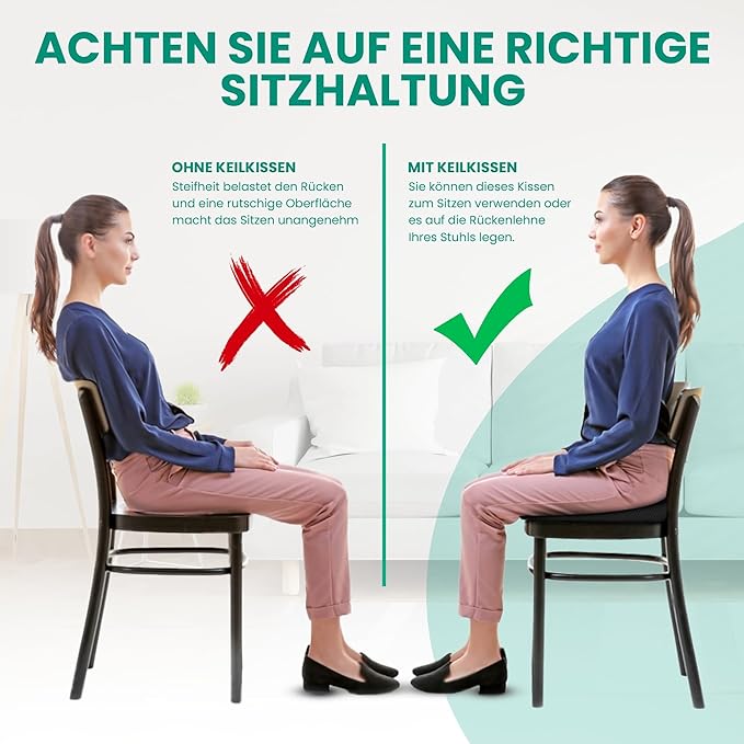 Goliez Ergonomisches Keilkissen – Sitzkissen für Bürostuhl, Auto & Zuhause | Made in Germany