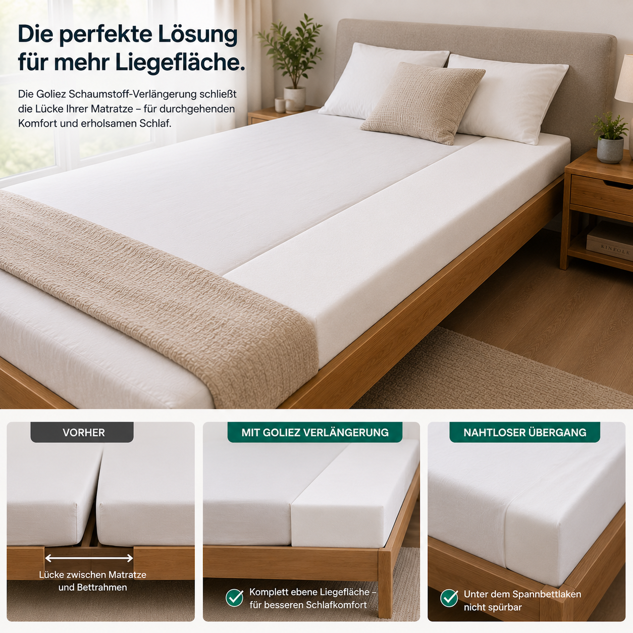Goliez RG25/44 Mattress Extension - Made in Germany, ready to use