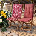 Goliez High-Backed Garden Chair Cushions Set of 2 – 120x50x6 cm | UV-Resistant | Seat Pads for Garden Furniture | Flora Red
